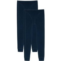SCHIESSER Herren Lange Unterhose, 2er Pack - "95/5", Single Jersey, Cotton Stretch, Größe 2XL in Blau