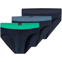 SCHIESSER Herren Rio-Slip 3er Pack - Serie "95/5", Kontraststreifen, Größe M in Blau