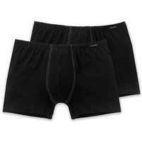 SCHIESSER Herren Shorts 2er Pack - Pants, Boxer, Essentials, Cotton Stretch, Größe L in Schwarz