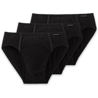 SCHIESSER Herren Slip 3er Pack - Supermini, Rio-Slip, Essentials, Cotton Stretch, Größe L in Schwarz