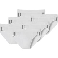 SCHIESSER Herren Slip 6er Pack - Rio Slip 95/5, Cotton Stretch, Seitenstreifen, Größe M in Weiß