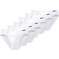 SCHIESSER Herren Slip 6er Pack - Supermini, Rio-Slip, Essentials, Cotton Stretch, Größe M in Weiß