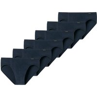 SCHIESSER Herren Slip 6er Pack - Supermini, Rio-Slip, Essentials, Cotton Stretch, Größe M in Blau