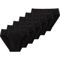 SCHIESSER Herren Slip 6er Pack - Supermini, Rio-Slip, Essentials, Cotton Stretch, Größe XL in Schwarz