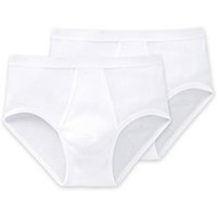 SCHIESSER Herren Slip mit Eingriff, 2er Pack - Original Classics, Doppelripp, Baumwolle, Größe XL in Weiß