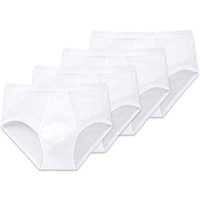SCHIESSER Herren Slip mit Eingriff, 4er Pack - Original Classics, Doppelripp, Baumwolle, Größe 3XL in Weiß