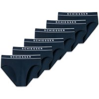 SCHIESSER Herren Slips, 6er Pack - "95/5", Rio Briefs, Logo-Bund, Stretch Baumwolle, Größe XL in Blau
