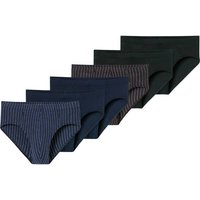 SCHIESSER Herren Slips, 6er Pack - "95/5", Supermini, Cotton Stretch, uni/gestreift, Größe 2XL in Blau