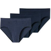 SCHIESSER Herren Slips, 3er Pack - "95/5", Supermini, Cotton Stretch, uni/gestreift, Größe 4XL in Blau