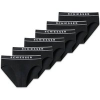 SCHIESSER Herren Slips, 6er Pack - "95/5", Rio Briefs, Logo-Bund, Stretch Baumwolle, Größe M in Schwarz