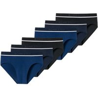 SCHIESSER Herren Slips, 6er Pack - "95/5", Rio Briefs, Logo-Bund, Stretch Baumwolle, Größe 2XL in Schwarz
