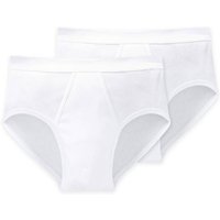 SCHIESSER Herren Slips 2er Pack - Doppelripp, Sportslip, Cotton Essentials, Größe M in Weiß