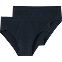 SCHIESSER Herren Slips 2er Pack - Feinripp, Sportslip, Cotton Essentials, Größe M in Blau