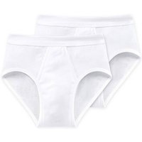 SCHIESSER Herren Slips 2er Pack - Feinripp, Sportslip, Cotton Essentials, Größe XL in Weiß