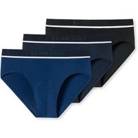 SCHIESSER Herren Slips, 3er Pack - "95/5", Rio Briefs, Logo-Bund, Stretch Baumwolle, Größe XL in Schwarz