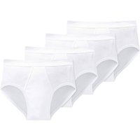 SCHIESSER Herren Slips 4er Pack - Doppelripp, Sportslip, Cotton Essentials, Größe M in Weiß