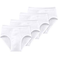 SCHIESSER Herren Slips 4er Pack - Feinripp, Sportslip, Cotton Essentials, Größe L in Weiß