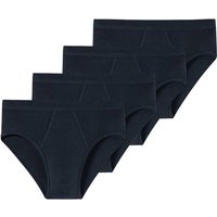 SCHIESSER Herren Slips 4er Pack - Feinripp, Sportslip, Cotton Essentials, Größe M in Blau