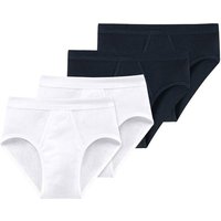 SCHIESSER Herren Slips 4er Pack - Feinripp, Sportslip, Cotton Essentials, Größe M in Weiß
