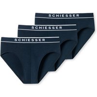 SCHIESSER Herren Slips, 3er Pack - "95/5", Rio Briefs, Logo-Bund, Stretch Baumwolle, Größe M in Blau
