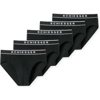 SCHIESSER Herren Slips, 5er Pack - Serie "95/5", Rio-Slips, Logobund, Größe M in Schwarz