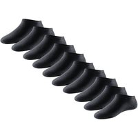 SCHIESSER Herren Sneakersocken, 10er Pack - "Bluebird", Baumwollmix, Größe 39-42 in Schwarz