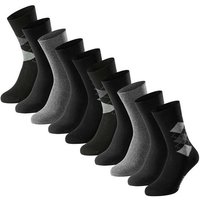 SCHIESSER Herren Socken, 10er Pack - "Bluebird", Baumwoll-Mix, uni/gemustert, Größe 39-42 in Schwarz