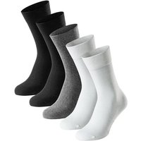 SCHIESSER Herren Socken, 5er Pack - "Bluebird", Baumwoll-Mix, uni/gemustert, Größe 39-42 in Schwarz