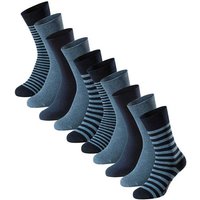 SCHIESSER Herren Socken, 10er Pack - "Bluebird", Baumwoll-Mix, uni/gemustert, Größe 43-46 in Blau