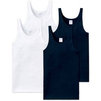 SCHIESSER Herren Unterhemd 4er Pack - ärmellos, Cotton Essentials, Feinripp, Größe M in Weiß