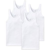 SCHIESSER Herren Unterhemd 4er Pack - ärmellos, Cotton Essentials, Feinripp, Größe 2XL in Weiß