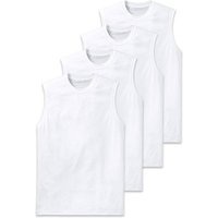 SCHIESSER Herren Unterhemden, 4er Pack - "Essentials", Muscleshirt, Rundhals, Baumwolle, Größe 2XL in Weiß