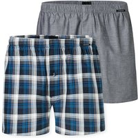 SCHIESSER Herren Web-Boxershorts, 2er Pack - Webware, Unterhose, Baumwolle, Größe 4XL in Blau