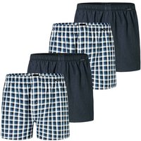 SCHIESSER Herren Web-Boxershorts, 4er Pack - Webware, Unterhose, Baumwolle, Größe M in Blau