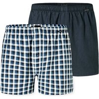 SCHIESSER Herren Web-Boxershorts, 2er Pack - Webware, Unterhose, Baumwolle, Größe 2XL in Blau