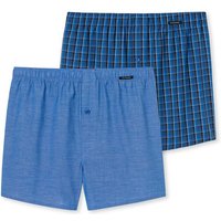 SCHIESSER Herren Web-Boxershorts, 2er Pack - Unterhose, Baumwolle, Größe 4XL in Blau