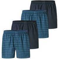 SCHIESSER Herren Web-Boxershorts, 4er Pack - Webware, Unterhose, Baumwolle, Größe L in Blau