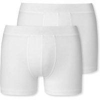 SCHIESSER Jungen Boxerhorts, 2er Pack - Unterhose, Pants, Cotton Stretch, 140-176, Größe 164 in Weiß