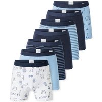 SCHIESSER Jungen Shorts, 7er Pack - Kids, 7PACK Single Jersey Slips, Unterhose, Basic, Größe 140 in Blau