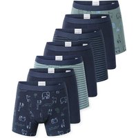 SCHIESSER Jungen Shorts, 7er Pack - Kids, 7PACK Single Jersey Slips, Unterhose, Basic, Größe 104 in Blau