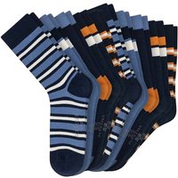 SCHIESSER Jungen Socken, 10er Pack - "Legwear Teens", Muster, Baumwolmischung, Größe 31-34 in Blau