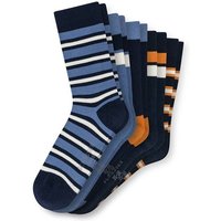 SCHIESSER Jungen Socken, 5er Pack - "Legwear Teens", Muster, Baumwolmischung, Größe 39-42 in Blau