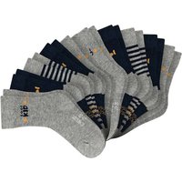 SCHIESSER Jungen Socken, 10er Pack - "Legwear Kids", Muster, Baumwolmischung, Größe 23-26 in Grau