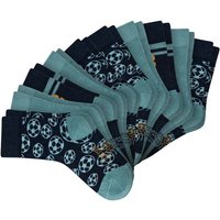 SCHIESSER Jungen Socken, 10er Pack - "Legwear Kids", Muster, Baumwolmischung, Größe 23-26 in Türkis
