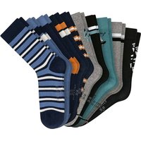 SCHIESSER Jungen Socken, 10er Pack - "Legwear Teens", Muster, Baumwolmischung, Größe 39-42 in Grau