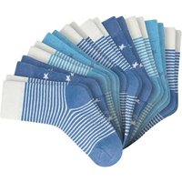 SCHIESSER Jungen Socken, 10er Pack - "Legwear Kids", Muster, Baumwolmischung, Größe 27-30 in Blau