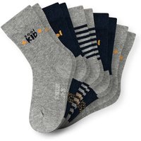 SCHIESSER Jungen Socken, 5er Pack - "Legwear Kids", Muster, Baumwolmischung, Größe 27-30 in Grau