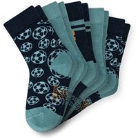 SCHIESSER Jungen Socken, 5er Pack - "Legwear Kids", Muster, Baumwolmischung, Größe 31-34 in Türkis