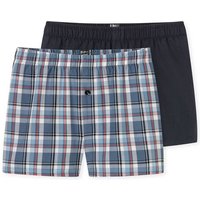 SCHIESSER Jungen Web-Boxershorts, 2er Pack - Teens, Webware, Unterwäsche, Baumwolle, Größe 176 in Blau