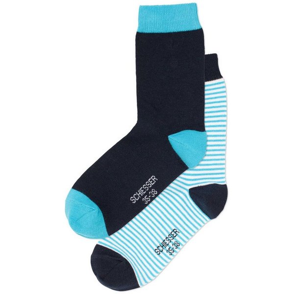Schiesser Langsocken 142318 (Packung, 2-Paar, 2 Paar) Kinder Socken, Jungen & Mädchen mit Baumwolle, Kindersocken